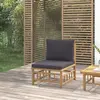 Image de VidaXL Canapé de Jardin avec Coussins - Gris Foncé - Bambou