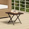 Image de vidaXL Table pliable marron 45x35 - Résine