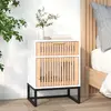 Image de vidaXL Table de chevet Blanc/Fer
