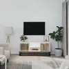 Image de vidaXL Meuble TV blanc 105x30x45 cm bois d'ingénierie et fer