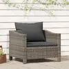 Image de vidaXL Fauteuil de jardin gris avec coussin en résine tressée