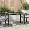Image de vidaXL Table de Jardin Gris 90 x 90 x 75 cm polyrotin