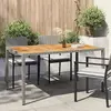 Image de vidaXL Table de Jardin Gris 150 x 90 x 75 cm polyrotin