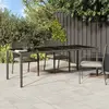 Image de vidaXL Table de Jardin Gris 250 x 100 x 75 cm polyrotin