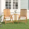 Image de vidaXL Chaises de jardin inclinables - Lot de 2 - Bois massif de teck