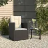 Image de vidaXL Fauteuil de jardin avec coussins - Noir