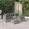 Image de vidaXL Salon de jardin 3 pcs gris résine tressée