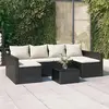 Image de Salon de jardin 2 pcs avec coussins noir en résine tressée