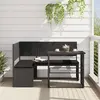 Image de Canapé de jardin vidaXL en L avec table noire