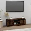 Image de vidaXL Meuble TV porte chêne fumé