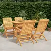 Image de vidaXL Ensemble à manger de jardin 5 pcs Bois de teck