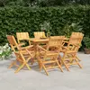 Image de vidaXL Ensemble à manger de jardin 7 pcs Bois de teck solide