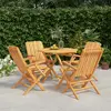 Image de vidaXL Ensemble à manger 5 pcs Bois de teck massif