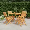 Image de VidaXL Ensemble à manger de jardin 5 pcs - Bois de teck massif