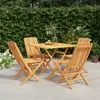 Image de Ensemble vidaXL Bois de Teck Massif - 5 pcs