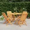 Image de vidaXL Ensemble à manger de jardin 5 pcs - Bois de teck massif