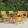 Image de vidaXL Chaises de jardin pliantes - Lot de 4 Teck massif