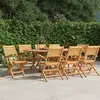 Image de vidaXL Chaises pliantes de jardin - Lot de 8 - Bois massif teck