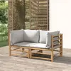 Image de vidaXL Canapés d'angle 2 pcs - Bambou Gris clair