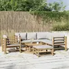 Image de vidaXL Salon de jardin 8 pcs - Bambou gris