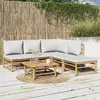 Image de vidaXL Salon de jardin 6 pcs avec coussins - Bambou