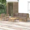 Image de vidaXL Ensemble de jardin 6 pcs avec coussins taupe