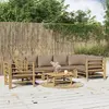 Image de vidaXL Salon de jardin 7 pcs avec coussins taupe