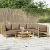 Image de vidaXL Salon de jardin 8 pcs - Bambou taupe