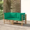 Image de vidaXL Canapés d'Angle 2 pcs Bambou - Vert