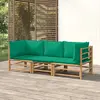 Image de vidaXL Salon de jardin 3 pcs - Bambou