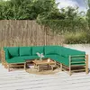 Image de vidaXL Salon de jardin 9 pièces avec coussins - Vert
