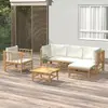 Image de vidaXL Salon de jardin 6 pcs - Blanc crème