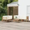 Image de vidaXL Salon de jardin 6 pièces avec coussins - Blanc crème