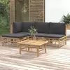 Image de vidaXL Salon de jardin 5 pcs - Gris foncé