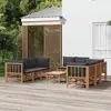 Image de vidaXL Salon de jardin 9 pcs - Gris foncé