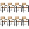 Image de Chaises de Jardin Empilables 8 Pièces VIDAXL - Bois Métal