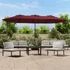 Image de VidaXL Parasol de jardin à double tête - Rouge Bordeaux