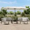 Image de vidaXL Parasol de jardin avec LED - 449x245 cm - Blanc sable