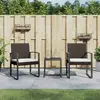 Image de vidaXL Ensemble à manger avec coussins 3 pcs - Marron