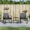 Image de vidaXL Ensemble à manger de jardin 3 pcs - Gris foncé Rotin PP