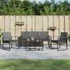 Image de VidaXL Ensemble à dîner jardin 5 pcs - PP rotin - Gris foncé