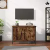 Image de vidaXL Meuble TV avec portes - Chêne fumé