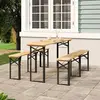 Image de VIDAXL Ensemble tables à bière pliantes 3 pcs - Bois de sapin