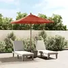 Image de VidaXL Parasol avec mât en bois - Terre cuite