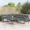 Image de vidaXL Canapé d'angle jardin Acier Textilène Anthracite