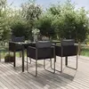 Image de vidaXL Ensemble à manger de jardin 5 pcs - Noir