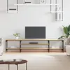 Image de vidaXL Meuble TV chêne sonoma 201x35x45 cm bois d'ingénierie et fer