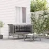 Image de VIDAXL Canapés d'angle de jardin 2 pcs Résine tressée Gris