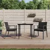 Image de vidaXL Chaises de jardin avec coussins - Noir - Lot de 2