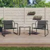 Image de vidaXL Salon de jardin - 3 pcs - Acier anthracite